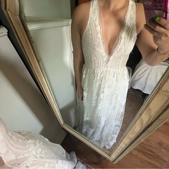 Southern fried chicks white sequin a line maxi dress - Picture 6 of 13